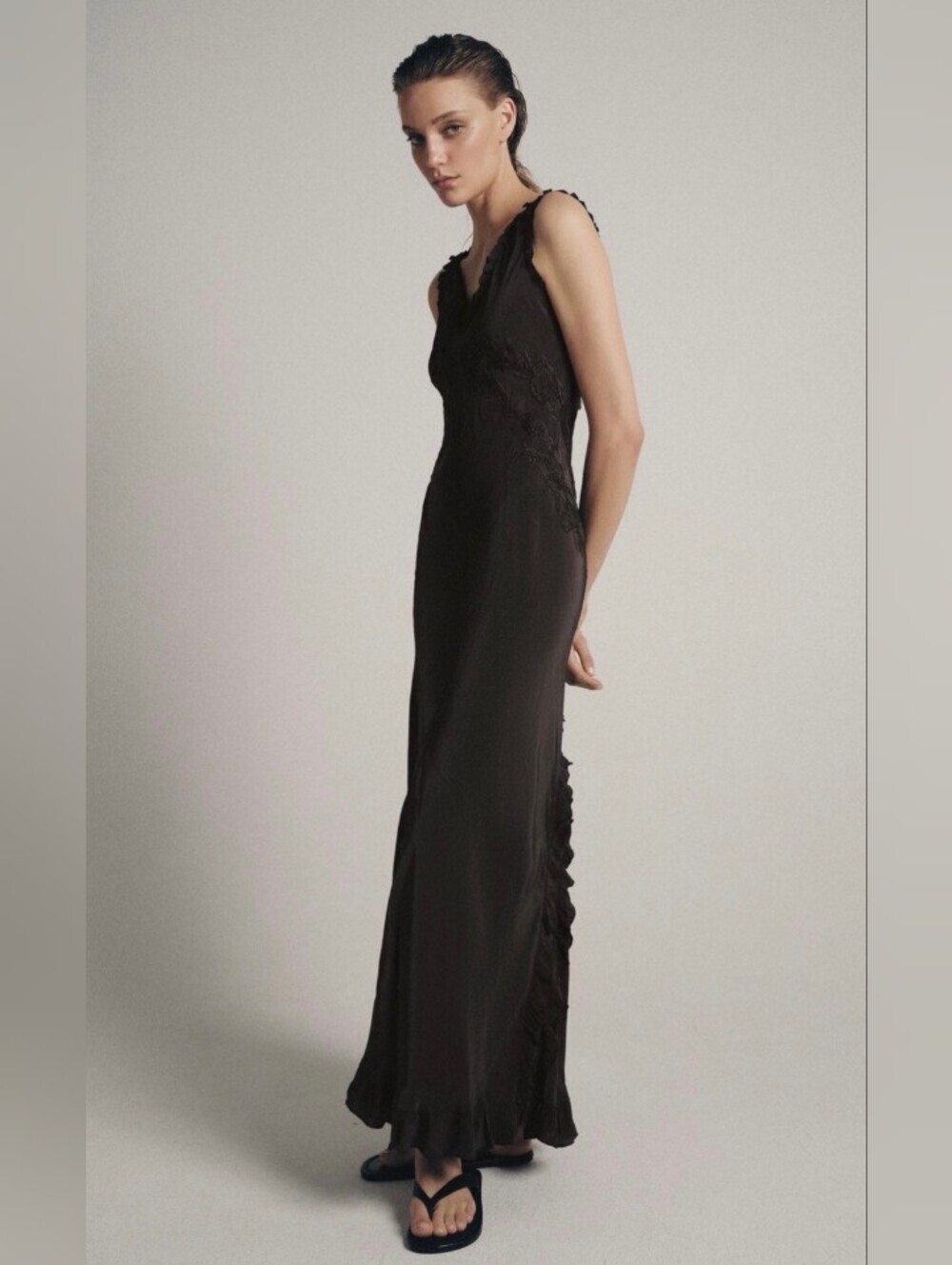 Zara Embroidered Long Dress ZW Collection - Picture 5 of 9
